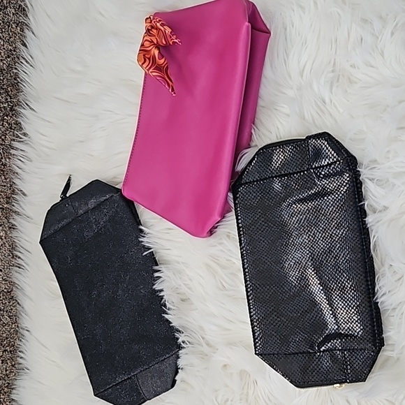 Set of 3- MAC and tarte black makeup bags, and unbranded pink makeup bag - Picture 1 of 14